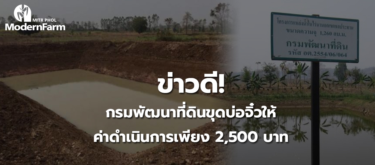 ข่าวดี! กรมพัฒนาที่ดินขุดบ่อจิ๋วให้ ค่าดำเนินการเพียง 2,500 บาท 